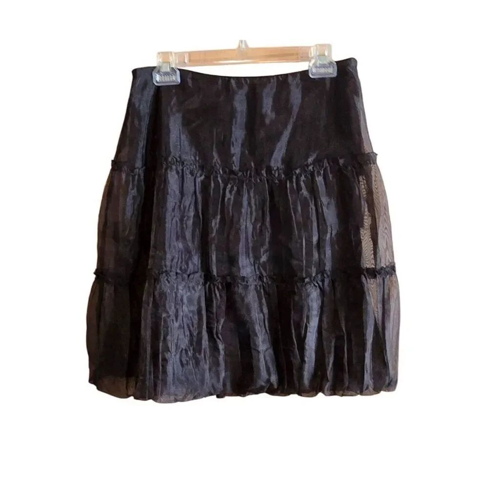 Black Tiered Skirt Elegant Layers romance coquette sheer whimsygoth party shower